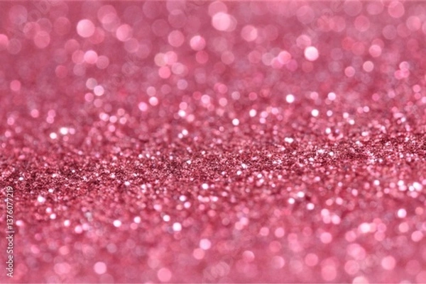 Fototapeta Romantic Pink Glitter Glow with Soft Focus Bokeh