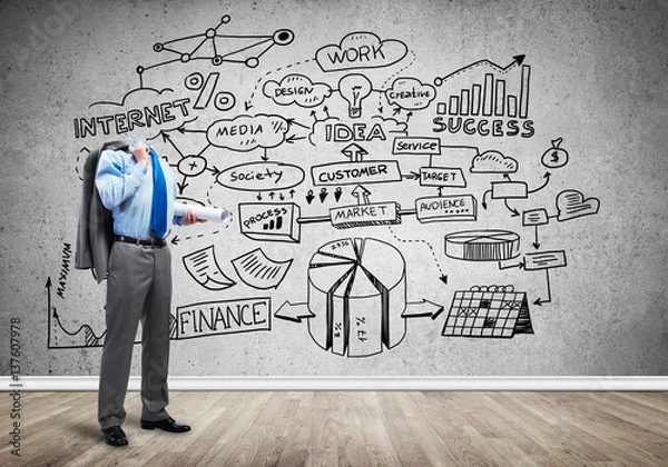 Fototapeta Businessman without head