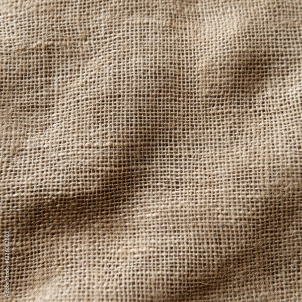 Fototapeta Textured Close-Up of Natural Burlap Fabric for Rustic Design and Craft Projects