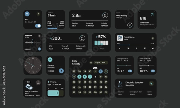 Fototapeta User Interface of a Transportation  Dashboard Design with UI Element for Web