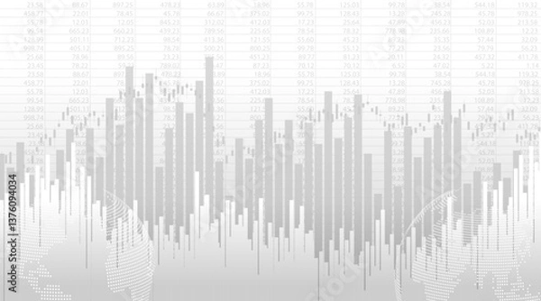 Fototapeta Stock market or forex trading graph and candlestick chart suitable for financial investment concept. Economy trends background for business idea and abstract finance background. Vector illustration.