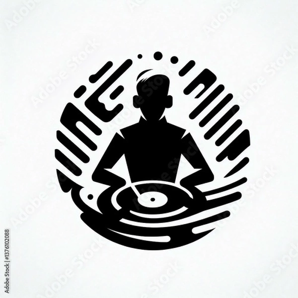 Fototapeta Dynamic DJ Silhouette Logo  Suitable for Editorial Use