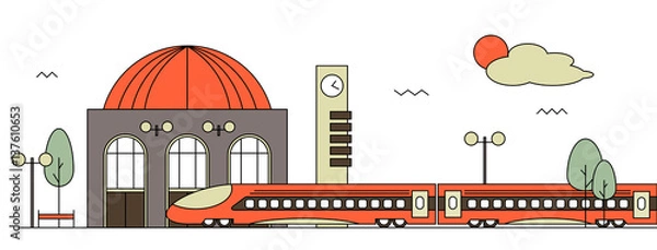 Fototapeta Suburban train station