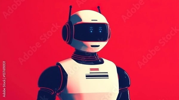 Fototapeta Creative environment for futuristic robot design close-up 3d renderings and exploration