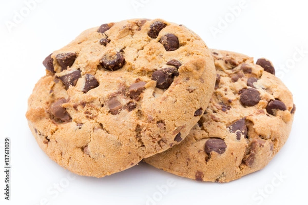 Obraz Cookies nuts on the  isolated on white background.