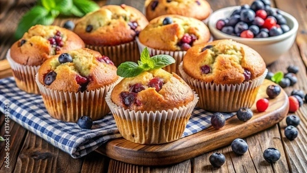 Fototapeta fresh Muffins