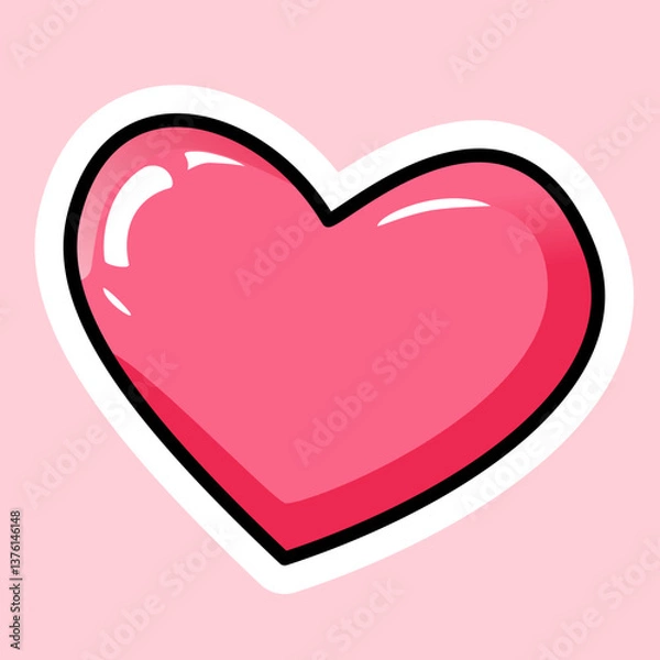 Obraz pink heart vector illustration
