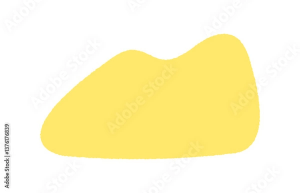 Obraz 手描きのシンプルでおしゃれな黄色い抽象的な形 - 液体シェイプの背景や装飾の素材 - Blob