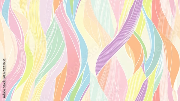 Fototapeta DIY broken lines seamless pattern background with colorful wave stripes
