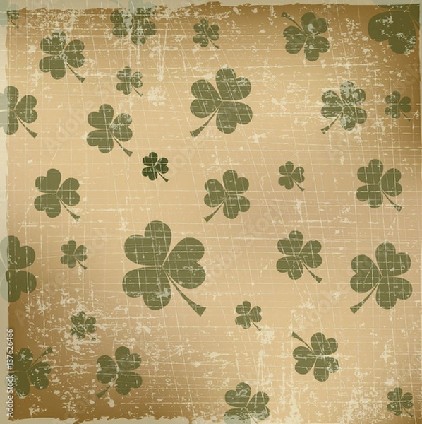 Fototapeta Vintage clover background 