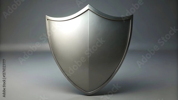 Obraz silver shield on white background