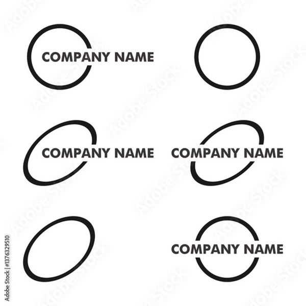 Fototapeta generic circle logo design, editable icon, generic icon for your company
