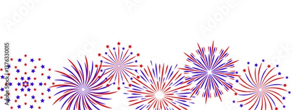 Fototapeta Fireworks Border for Independence Day Design