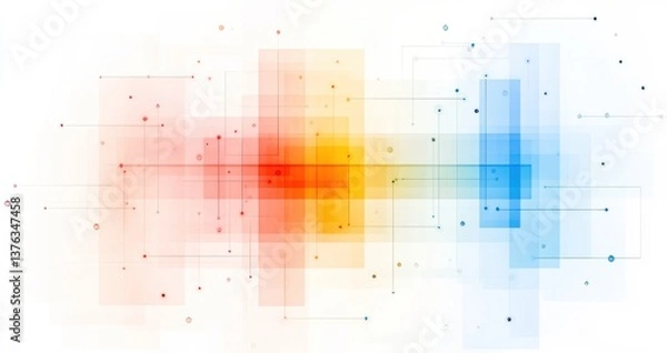 Fototapeta Abstract Network: Colorful Geometric Design