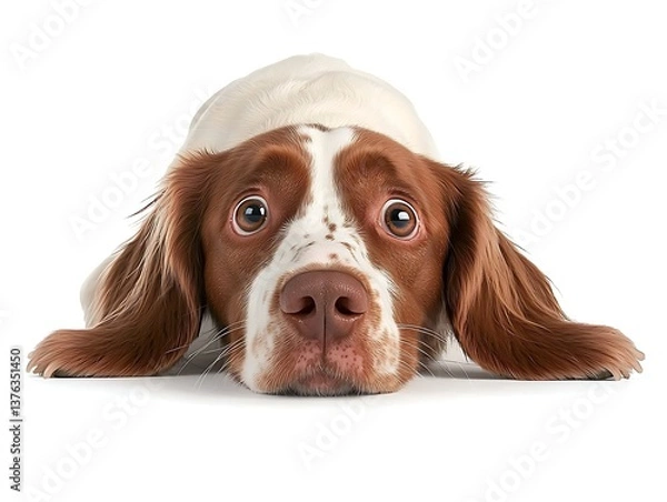 Obraz Sad Springer Spaniel Dog Portrait.