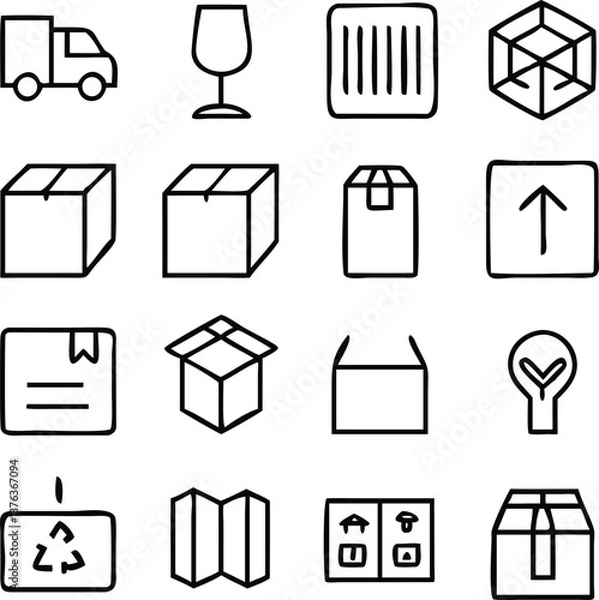 Fototapeta Box and Packaging Icon Vector