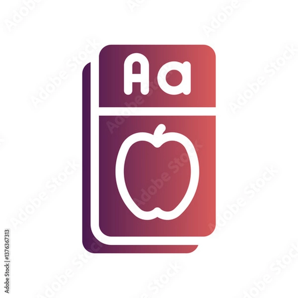 Fototapeta flashcard flat gradient icon