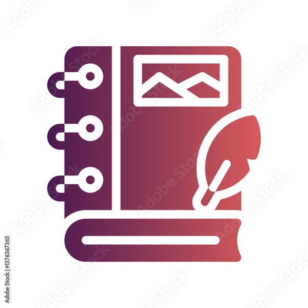 Fototapeta history book flat gradient icon