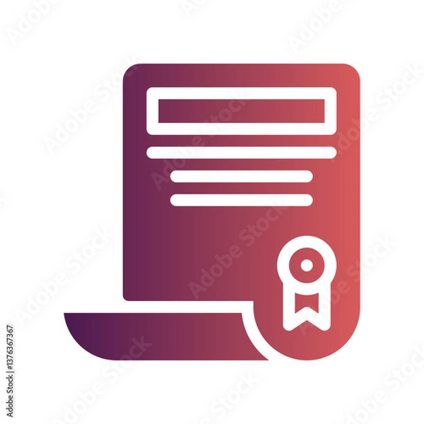 Fototapeta graduation certificate flat gradient icon