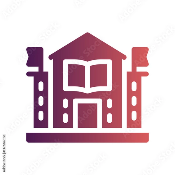 Fototapeta library flat gradient icon