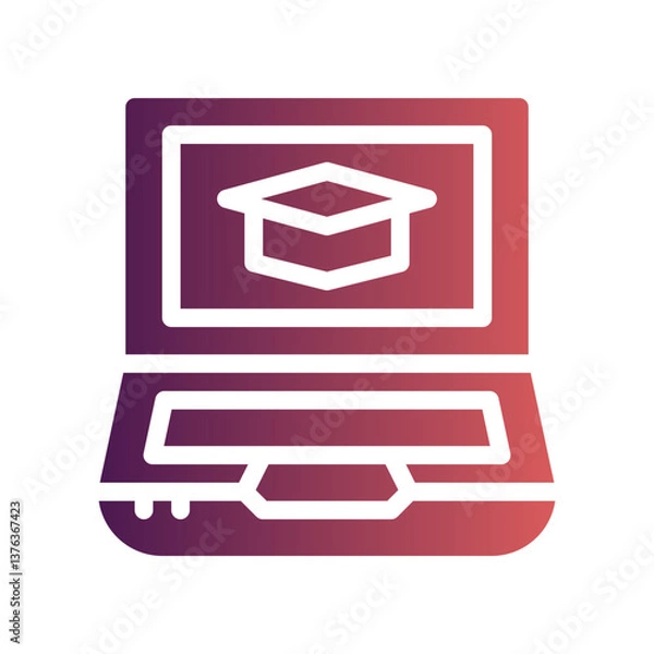 Fototapeta online course flat gradient icon