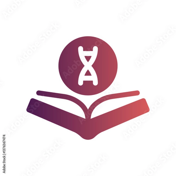 Fototapeta science book flat gradient icon