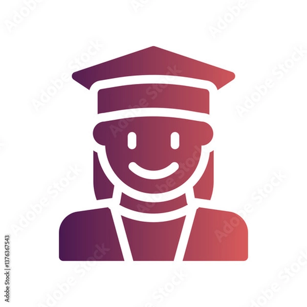 Fototapeta student flat gradient icon