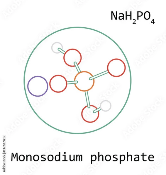 Fototapeta molecule NaH2PO4 Monosodium phosphate