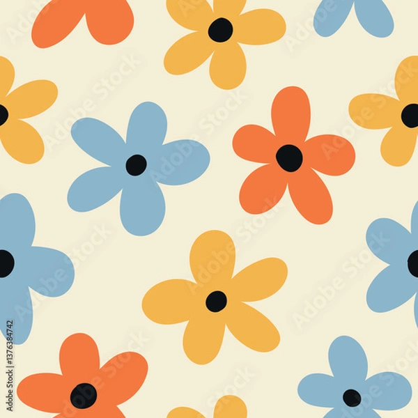 Obraz Retro Floral Pattern Spring Summer Floral Background