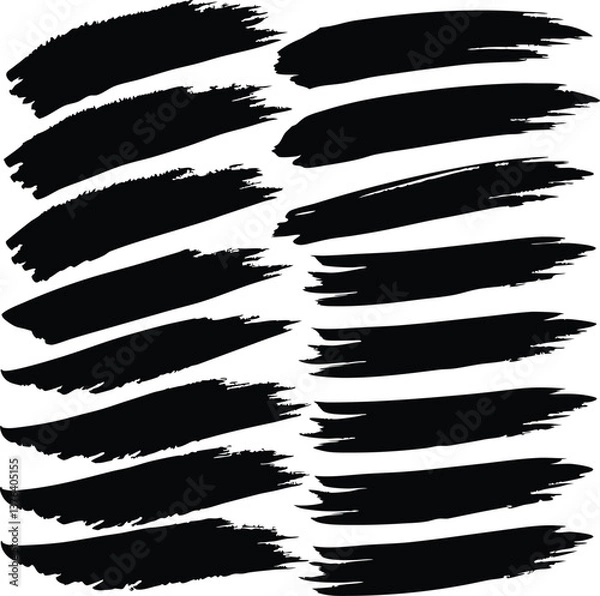 Fototapeta vector set black brush strokes