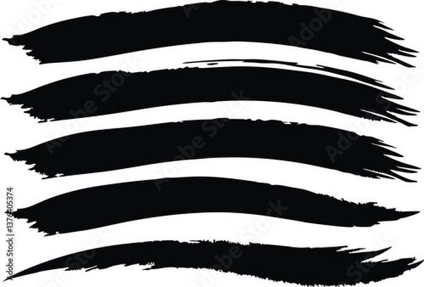Fototapeta vector set black brush strokes