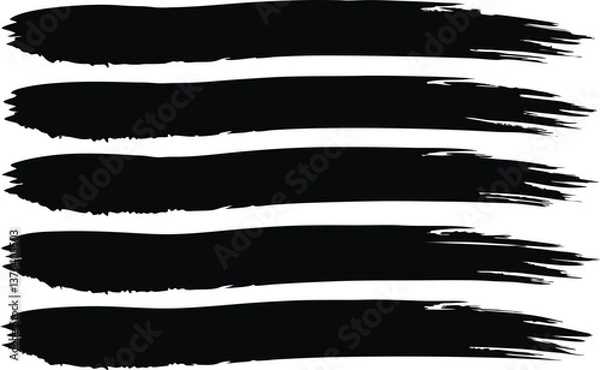 Fototapeta vector set black brush strokes