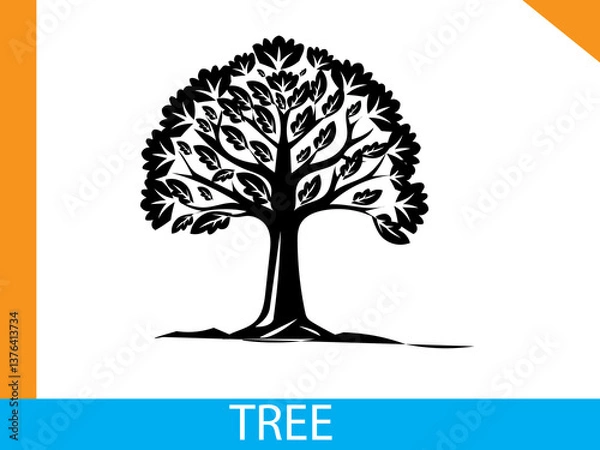 Fototapeta VECTOR ART OF TREE SILHOUETTE