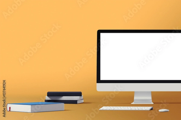 Obraz Mockup scene, paper blank with decoration for placing your design.