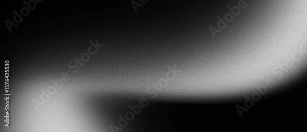 Fototapeta Black white grainy texture background dark noise grunge gradient banner header abstract poster cover backdrop design