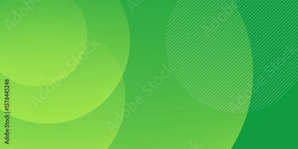 Fototapeta Abstract yellow and green background with circles. Vector illustration