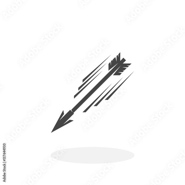 Obraz Flying arrow Icon. Vector logo on white background