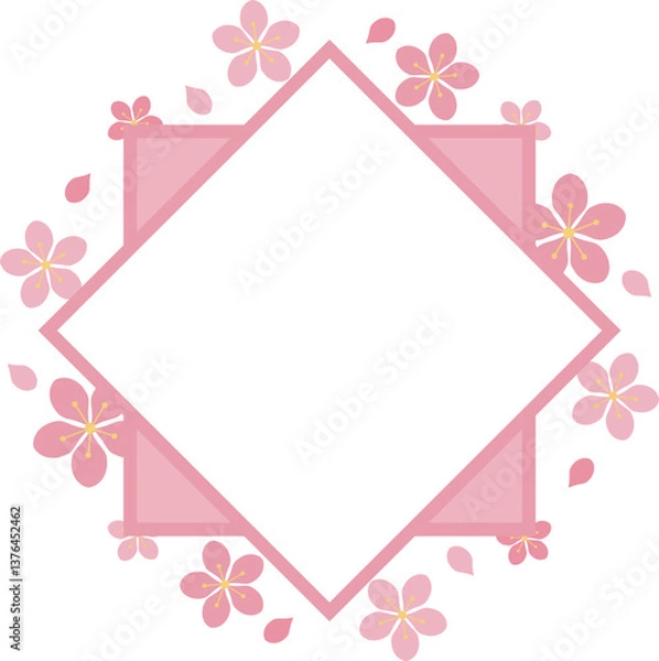 Fototapeta 桜のフレーム　ピンク