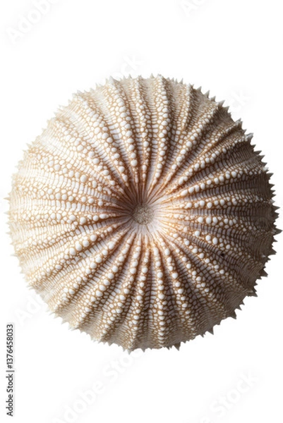 Fototapeta Isolated Top View Textured White Shell Sphere