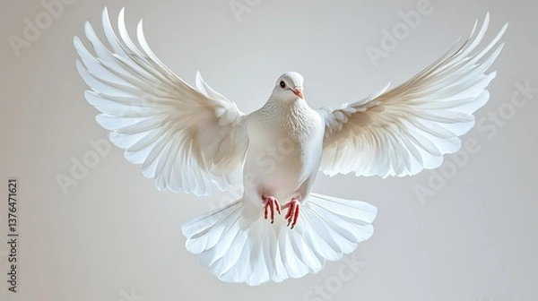 Fototapeta Dove flying on a transparent background 