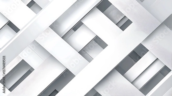 Fototapeta A white and gray abstract image with a lot of white lines