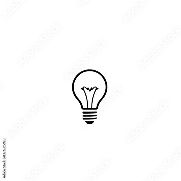 Fototapeta Light bulb on white background