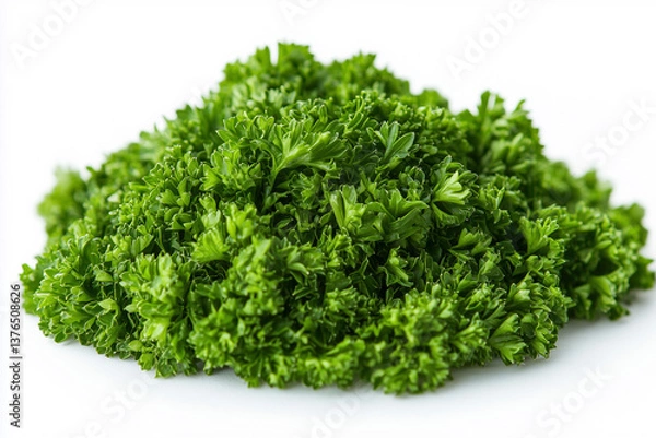 Fototapeta Detailed macro shot of parsley powder focusing on its natural details and colors.
