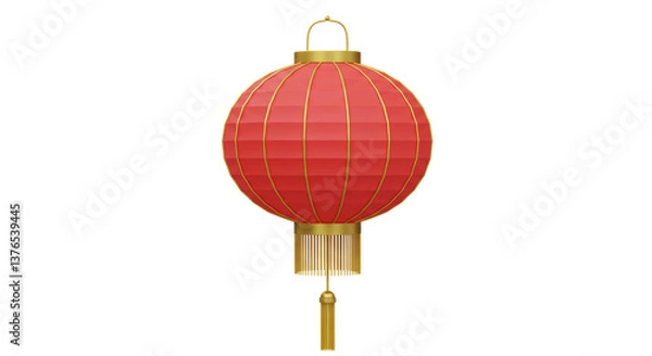 Fototapeta Isolated Classic Red Lantern Symbol Chinese New Year