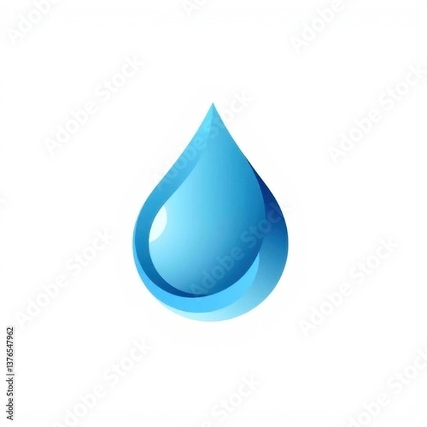 Obraz a minimalist logo with a single stylized water droplet