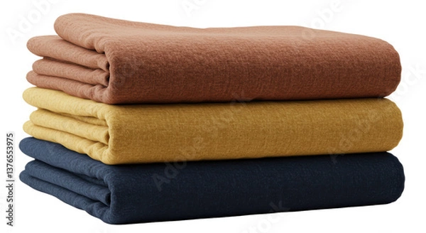 Fototapeta Isolated Stacked Folded Blankets