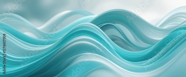 Fototapeta serene blue wave pattern on white background illustration