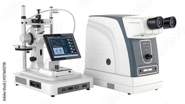 Fototapeta microscope isolated on white background