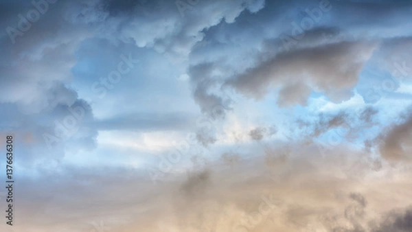 Fototapeta Beautiful abstract background of soft, thunderclouds