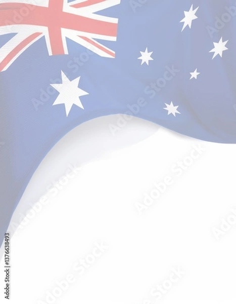 Fototapeta Australian flag with southern cross and union jack on fabric background